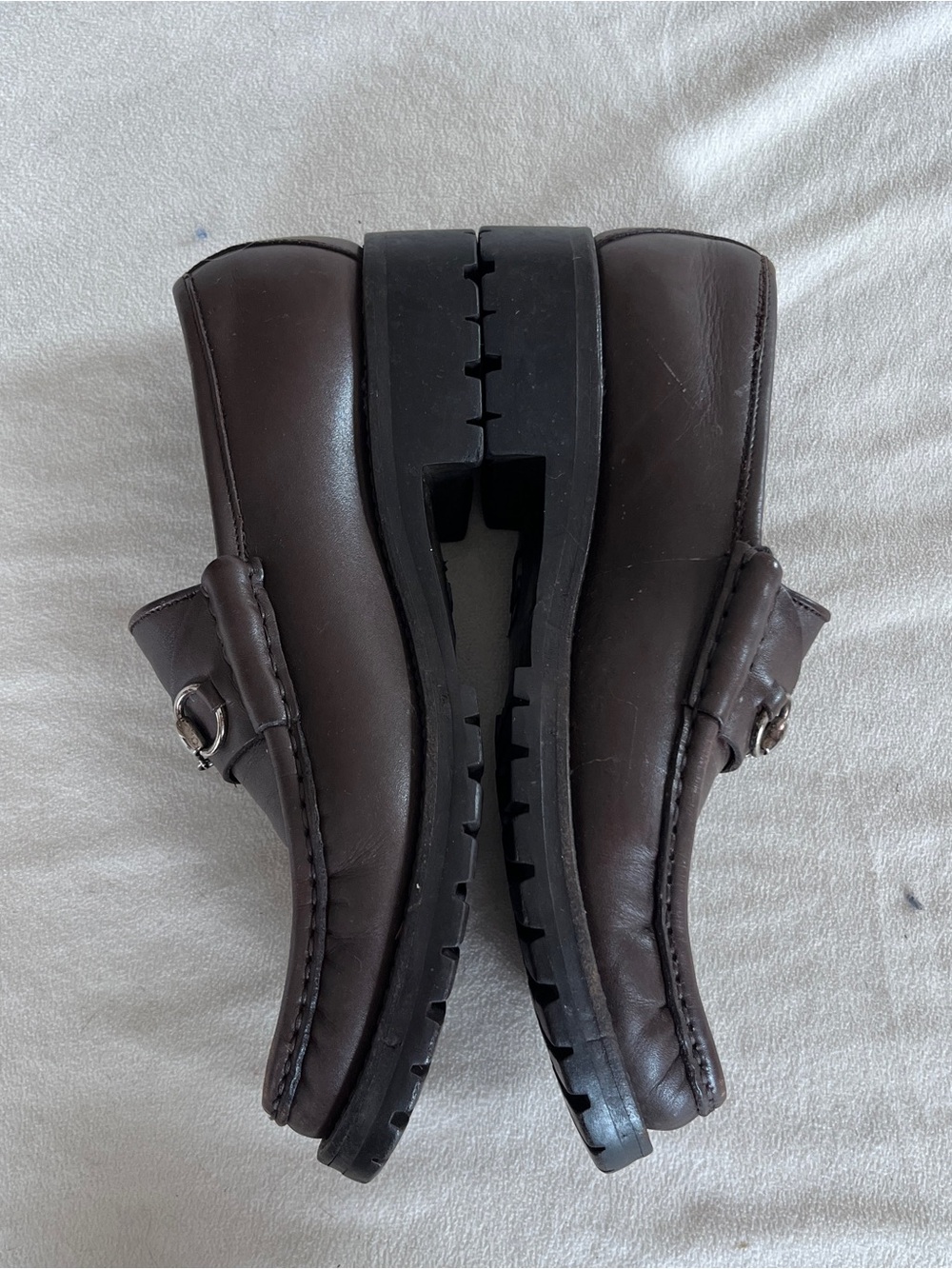 Gucci Brown Classic Horsebit Loafers Size Womens 9 - Picture 6 of 12